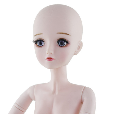 Nouveau maquillage 4D oeil poupée tête pour 1/3 60cm BJD corps nu rose peau tête bébé poupées bricolage jouet pour filles cadeau ► Photo 1/6