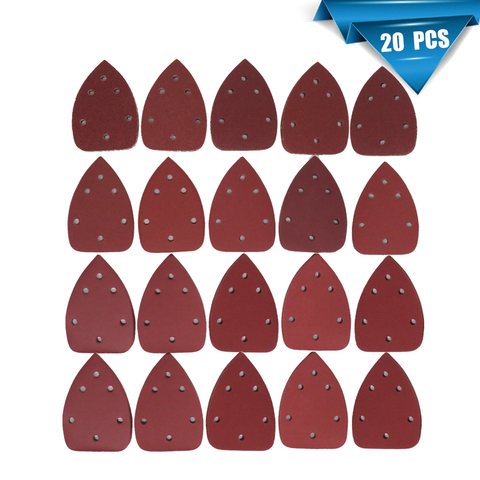 140*90 * mm 6 trous feuilles de ponçage Triangle rouge papier de verre crochet et boucle 40 -1000 grains abrasif disque de ponçage pour le ponçage du bois (20 pièces) ► Photo 1/6