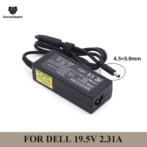 Chargeur adaptateur secteur de 19,5 V 2,31 A 45W 4,5x3,0 mm, accessoire pour ordinateur portable Dell Xps 12 13 13R 13Z 14 13-L321X 13-6928Slv Inspiron 15-3552, ► Photo 1/6