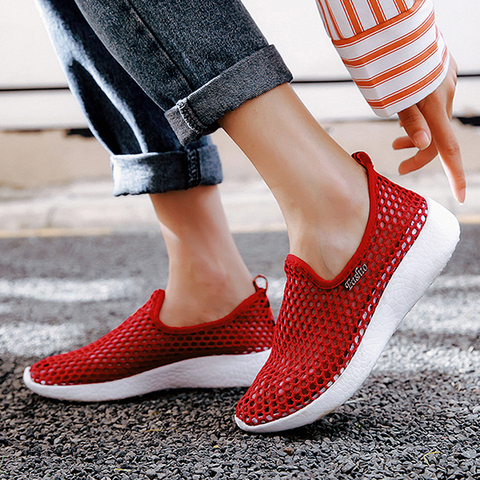 Femmes chaussures été maille respirant chaussures femme chaussures mode baskets doux confortable sans lacet chaussures pour femmes Zapatos De Mujer ► Photo 1/6