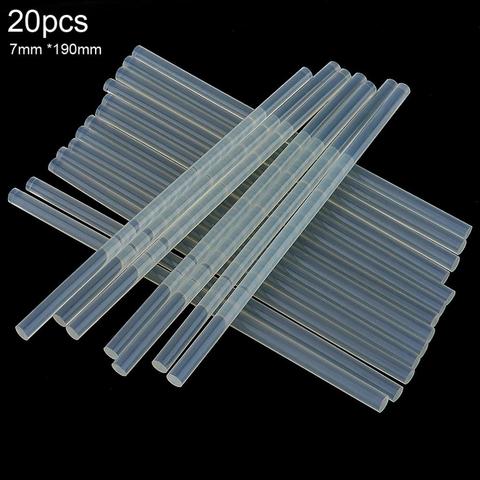 20 pc/lot 7mm x 190mm Transparent pistolet thermofusible colle bâtons pistolet adhésif outils de bricolage pour colle chaude pistolet réparation alliage accessoires ► Photo 1/5