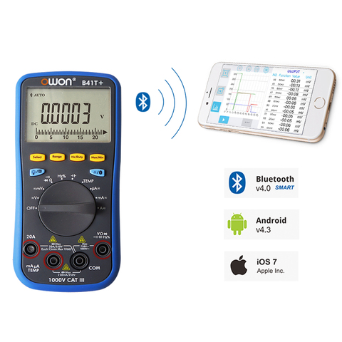 Multimètre numérique intelligent B41T +, Bluetooth, True RMS, Test de Diode NCV, voltmètre AC, ammètre, résistance à la température ► Photo 1/4