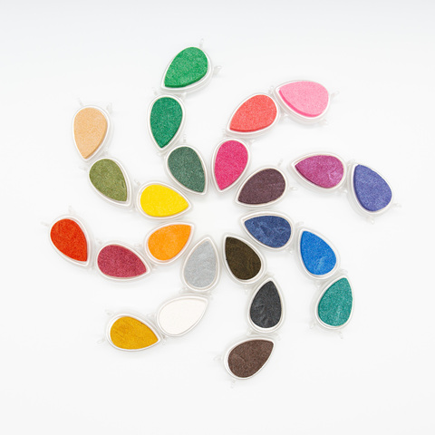 PREIMUM couleurs scintillantes tampon encreur tampons clairs bricolage artisanat tampon encreur tampons en caoutchouc papier Scrapbooking et estampage doigt peinture décor ► Photo 1/6
