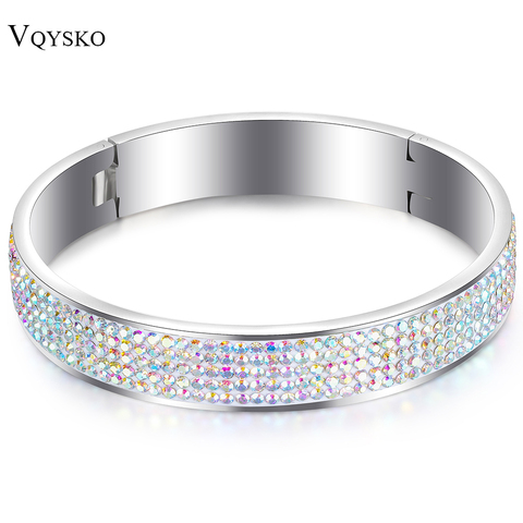 Bracelets en cristal de couleur AB pour femmes, bijoux personnalisés, en acier inoxydable, avec cristaux, prix de gros ► Photo 1/6