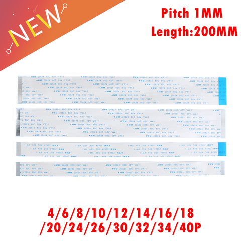 10 pièces FPC ruban Flexible câble plat pas 1MM 200MM Direction avant a-type FFC fil 4 P/6/10/12/16/18/20/24/26/30/ 32pin ► Photo 1/6