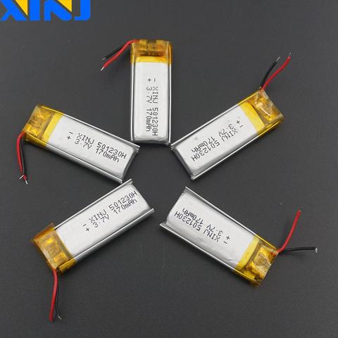 XINJ 5 pièces 3.7V 170 mAh Li polymère li po batterie cellule 501230 pour mp3 bluetooth écouteur bluetooth haut-parleur tv boîte sans fil earphon ► Photo 1/5