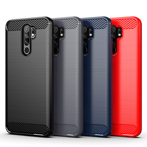 Pour Xiaomi Redmi 9 housse Redmi 9A 9C 8A Note 8 T 9 Pro 9S 8 T Anti-coup pare-chocs souple en Fiber de carbone coque de téléphone sur Redmi 9A ► Photo 1/6