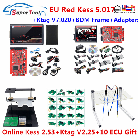 En ligne ue rouge Kess Master V2.70 V2.53 V5.017 K-TAG V2.25 V7.020 puce complète OBD2 gestionnaire Kit de réglage Kess 2.7 K-TAG 2.25 programmeur ► Photo 1/6
