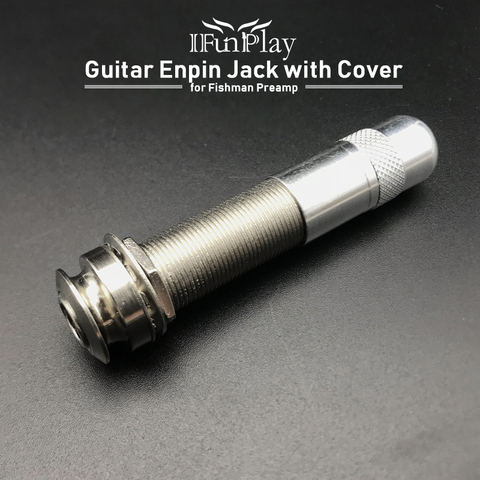 Prise Jack avec couvercle, 3 broches chromées, longue sortie pour guitare et basse, Cycinder ► Photo 1/6