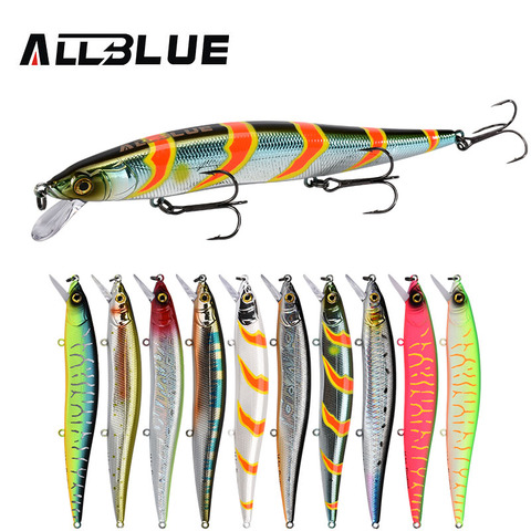 ALLBLUE MIHAWK MAGNUM 130F leurre de pêche Jerkbait 130mm 16.5g flottant Wobbler vairon bar brochet appâts de pêche hameçons MUSTAD ► Photo 1/6