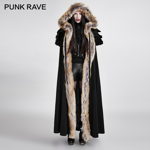 PUNK RAVE gothique col en laine longue cape portant excellents manteaux laine mélanges vestes d'hiver ancien palais fête Hallowmas ► Photo 1/6