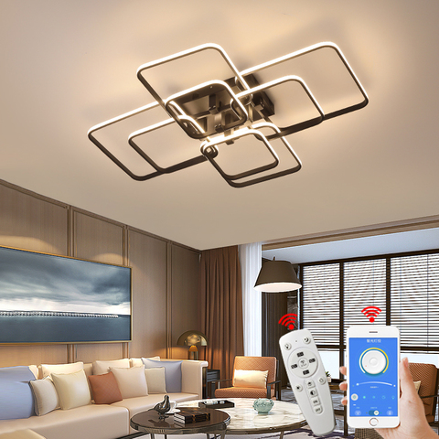 Plafonnier Led RC à intensité réglable, style néo brillant, design moderne, luminaire d'intérieur, idéal pour un salon, une chambre à coucher ou un bureau, 110/220V ► Photo 1/6