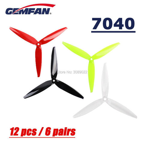 Gemfan Flash 7040 – hélice pour modèles RC, pièces de rechange pour cadre de Multicopter, 3 lames, 7 pouces, 7040 pièces/6 paires, CW CCW ► Photo 1/6