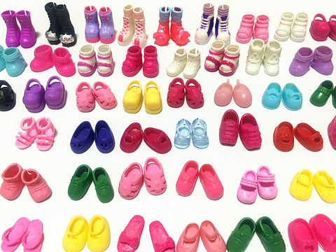 Lot de 10 paires de chaussures de poupée Kelly mignonnes, chaussures décontractées bottes, sandales, Mini jouet, nouvelle collection de 10 paires ► Photo 1/4