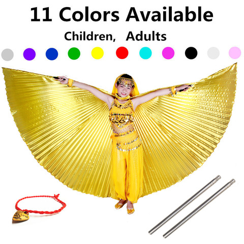 Ailes de danse du ventre pour enfants, costume de danse du ventre pour adultes, Bollywood, Angle pour la danse du ventre, 11 couleurs, bâtons gratuits ► Photo 1/6