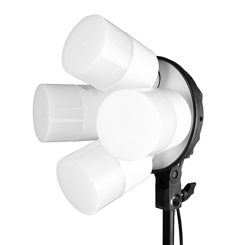 E27 Base quatre support de lampe ampoule avec 4 pièces 15W LED lumière froide utilisation pour Kit Softbox 4 en 1 pour Studio de photographie Photo ► Photo 1/5