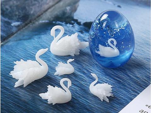 Mini bijoux en résine artisanale fait à la main, bricolage époxy UV, remplissage de bijoux en 3D, Micro moules en silicone, paysage de cygne, Figurines de décoration ► Photo 1/3