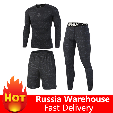 Tenue de Sport compressée pour homme, jogging, entraînement, séchage rapide ► Photo 1/6