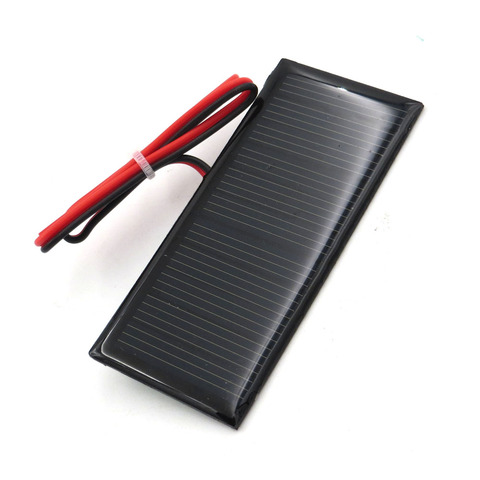 Panneau solaire époxy 5.5V, 0.38W 70ma, avec câble d'extension, cellules solaires polycristallines, norme de recharge de batterie bricolage, fil 30cm ► Photo 1/6