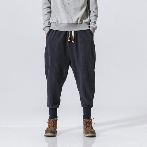 Harem décontracté hommes pantalons Streetwear coton hommes pantalons de survêtement solide Joggers hommes mode cheville longueur pantalon pour hommes ► Photo 1/6