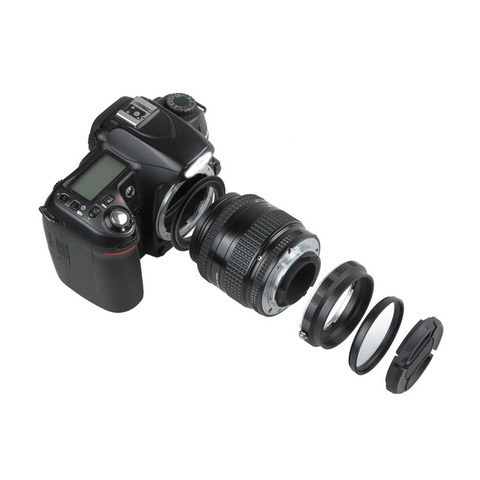Macro Caméra Lentille Inverse Adaptateur Protection pour Nikon D80 D90 D3300 D3400 D5100 D5200 D5300 D5500 D7000 D7100 D7200 D5 D610 ► Photo 1/6