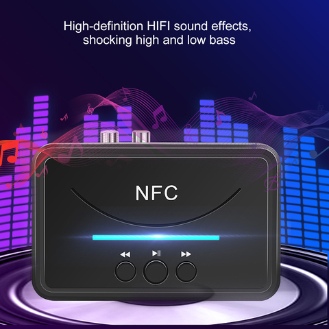 KEBIDU sans fil NFC Bluetooth 5.0/4.2/4.1/4.0/3.0/2.0/1.0 récepteur 3.5mm AUX HiFi adaptateur Audio stéréo pour haut-parleur de voiture ► Photo 1/6