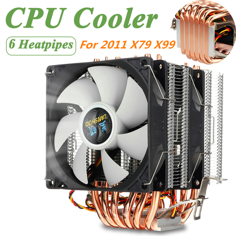 6 caloducs refroidisseur de processeur double-côté ventilateur refroidisseur silencieux ventilateur radiateur radiateur pour LGA 1150/1151/1155/1156/1366/775 pour AMD ► Photo 1/6