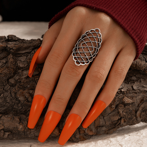 Docona – bagues géométriques en métal creux pour femmes, nouveau Style, gothique, feuille de cristal, Joint Midi, Punk, bijoux, 2022 ► Photo 1/5