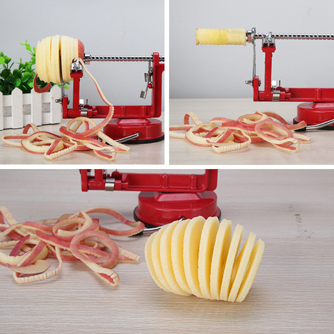 Éplucheur de pommes éplucheur de fruits en acier inoxydable à manivelle Machine à trancher les fruits de pomme Machine à éplucher outil de cuisine créative ► Photo 1/6