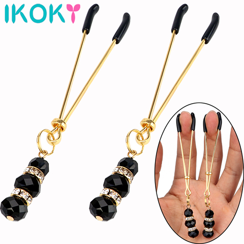 IKOKY 1 paire pinces à mamelon pince Clit réglable produit érotique jouets sexuels pour Couples avec des bijoux sein pinces à lèvres jeu adulte ► Photo 1/6