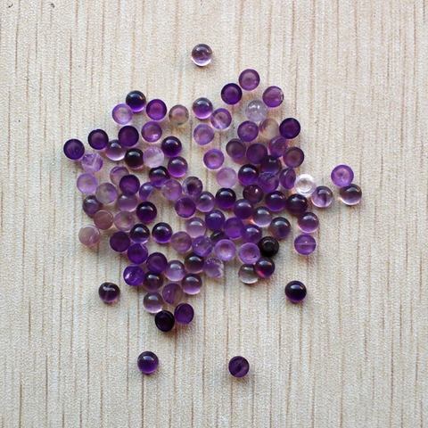 Pierres d'améthyste naturel de bonne qualité, perles cabochon rondes pour la fabrication de bijoux de 4mm, vente en gros, 50 pièces/lot, 2022, livraison gratuite ► Photo 1/1