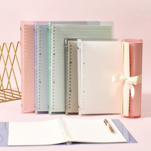 A5/B5 cahier à feuilles mobiles blanc grille ligne Dot anglais papier recharge spirale classeur carnet de notes hebdomadaire planificateur bureau fournitures scolaires ► Photo 1/5