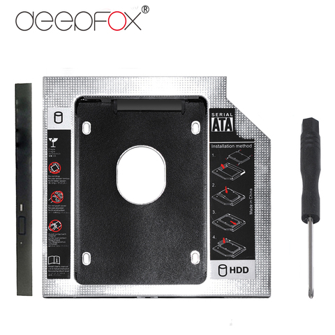 DeepFox – boîtier universel en alliage d'aluminium pour disque dur 12.7mm SATA 3.0, 2.5 pouces, 2 to SSD, pour ordinateur portable avec panneau ► Photo 1/6