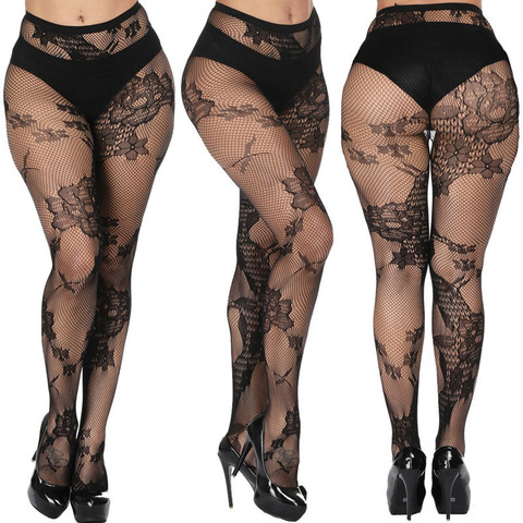 DOIAESKV – collant en résille pour femmes, Lingerie Sexy, collant Jacquard, cuissardes, bas en dentelle florale, bonneterie grande taille ► Photo 1/6