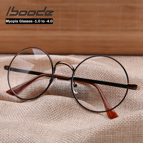 Iboode-lunettes rétro rondes pour femmes, avec dioptrie-1.0 à 4.0, cadre métallique Vintage, myopie myopie, pour filles ► Photo 1/6