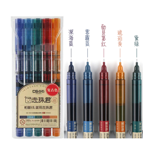 Stylos Gel Vintage 0.5mm Extra fin séchage rapide pointe précise encre liquide stylos à bille pour planificateur papeterie ► Photo 1/6