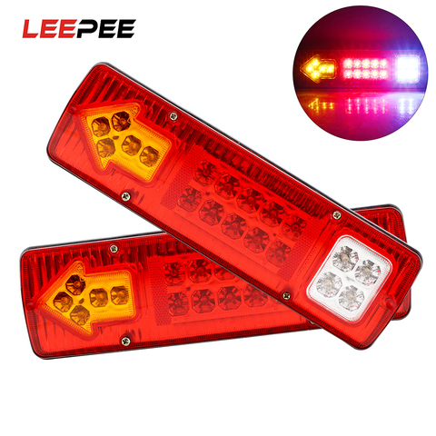 LEEPEE 12V 24V LED feux arrière feux de recul feux d'arrêt clignotant lampe pour remorque camions camion voiture lumière assemblée ► Photo 1/6