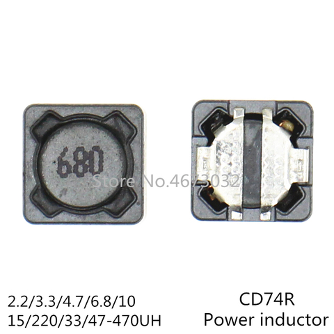 Inductance de puissance SMD CD74R, 10 pièces, 7x7x4MM, 2,2/3,3/4,7/6,8/10/15/22/33/47/68/100/150/330/470UH ► Photo 1/5