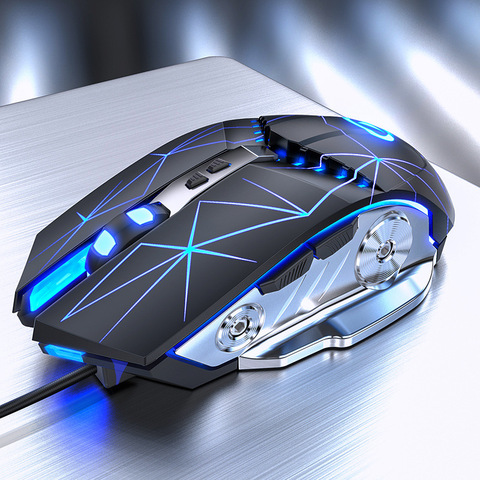 Souris Gaming Pro filaire, 3200DPI, réglable, silencieuse, souris optique LED DPI, pour ordinateur portable, pour la maison et le bureau ► Photo 1/6