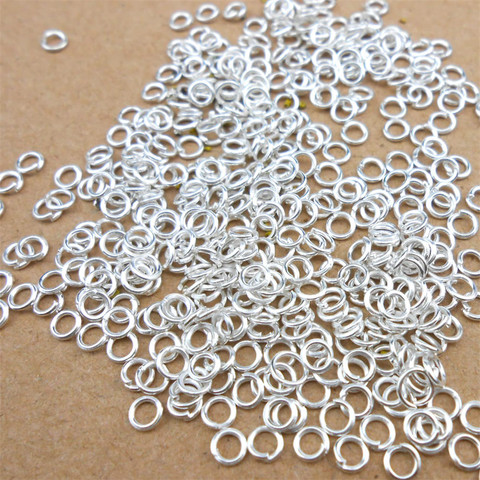 Anneau de saut ouvert de 5MM, 1000 pièces/lot, couleur argent 925, pour bricolage, résultats de bijoux, vente en gros ► Photo 1/2