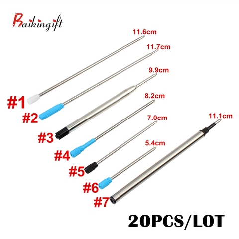 8/10/20/stylo recharge différentes recharges de stylo à bille en métal bureau école papeterie cadeaux stylo choisir bleu noir recharges stylo vente ► Photo 1/6