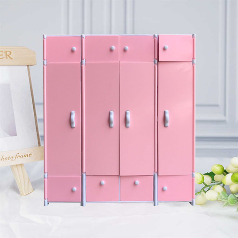 Pour Barbie poupée accessoires modifiable armoire placard armoire de rangement finition armoire mode décoration meubles fille jouet ► Photo 1/6