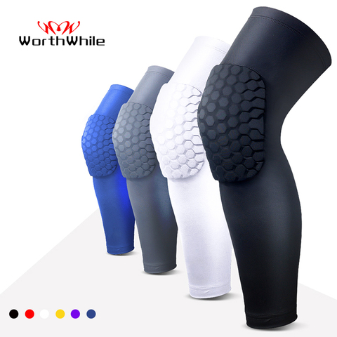 Valable 1PC genouillères de basket-ball protecteur manchon de Compression nid d'abeille mousse orthèse genouillère Fitness équipement de volley-ball soutien ► Photo 1/6