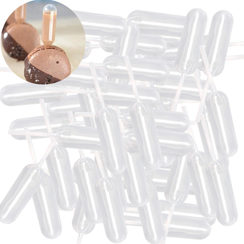 Pipettes jetables de compte-gouttes de Pipettes de transfert de compression en plastique de 50pcs 4ml pour le chocolat de crème glacée de petit gâteau de fraise ► Photo 1/6