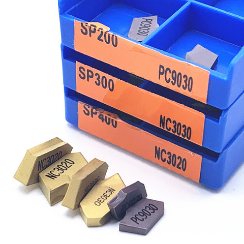 Inserts de rainurage SP200 SP300 SP400 PC9030 NC3020 NC3030 inserts en carbure de rainurage SP 300 outils de tour insertion de tournage ► Photo 1/6