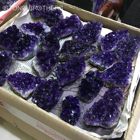 Quartz améthyste brute naturelle 100g – 300g, cristal violet, amas de pierres de guérison, spécimen, décoration de la maison, artisanat, ornement ► Photo 1/6