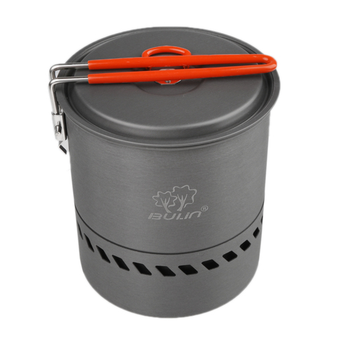 Pot d'eau de Camping Portable en aluminium 1,5 l, randonnée en plein air, bouilloire de pique-nique, Pot à échange de chaleur, ustensiles de cuisine ► Photo 1/6