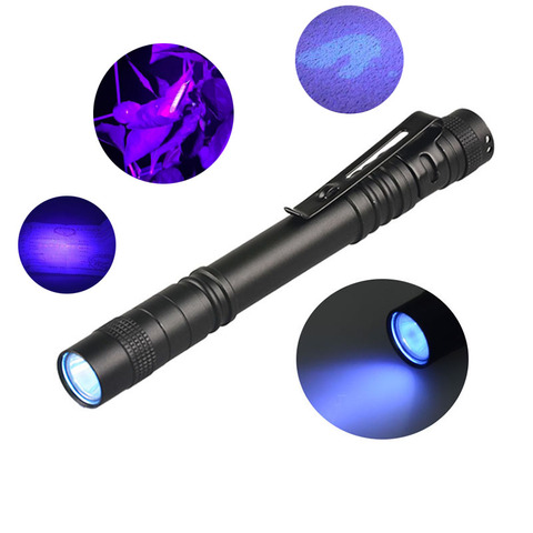 GM – Mini lampe stylo UV LED, 365nm, 3W, avec fonction Clip, lampe-torche pour la détection d'urine animale, utilisation de piles AAA ► Photo 1/6