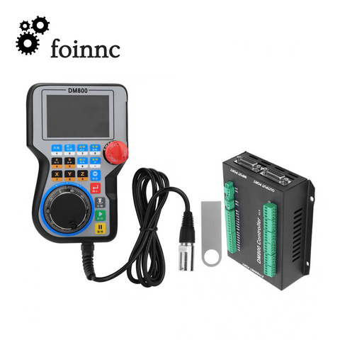 Système de contrôle des mouvements avec poignée DM800 CNC, écrans 4/5 pouces, 3/3.8 axes, prise en charge d'urgence bouton d'arrêt code G ► Photo 1/6