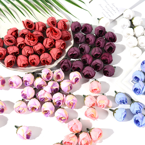 Têtes de roses artificielles en soie, 10 pièces, 3CM, fausses fleurs, pour décoration de mariage, pour la maison, guirlande DIY, Scrapbook, cadeau ► Photo 1/6